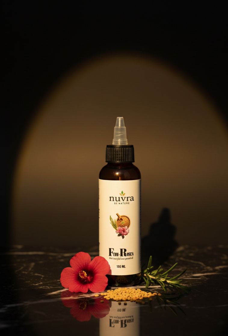 Nuvra by Nature Fenu Rosica Hair Growth Oil – Homemade Ayurvedic Blend for Hair Fall Control & Stronger Roots